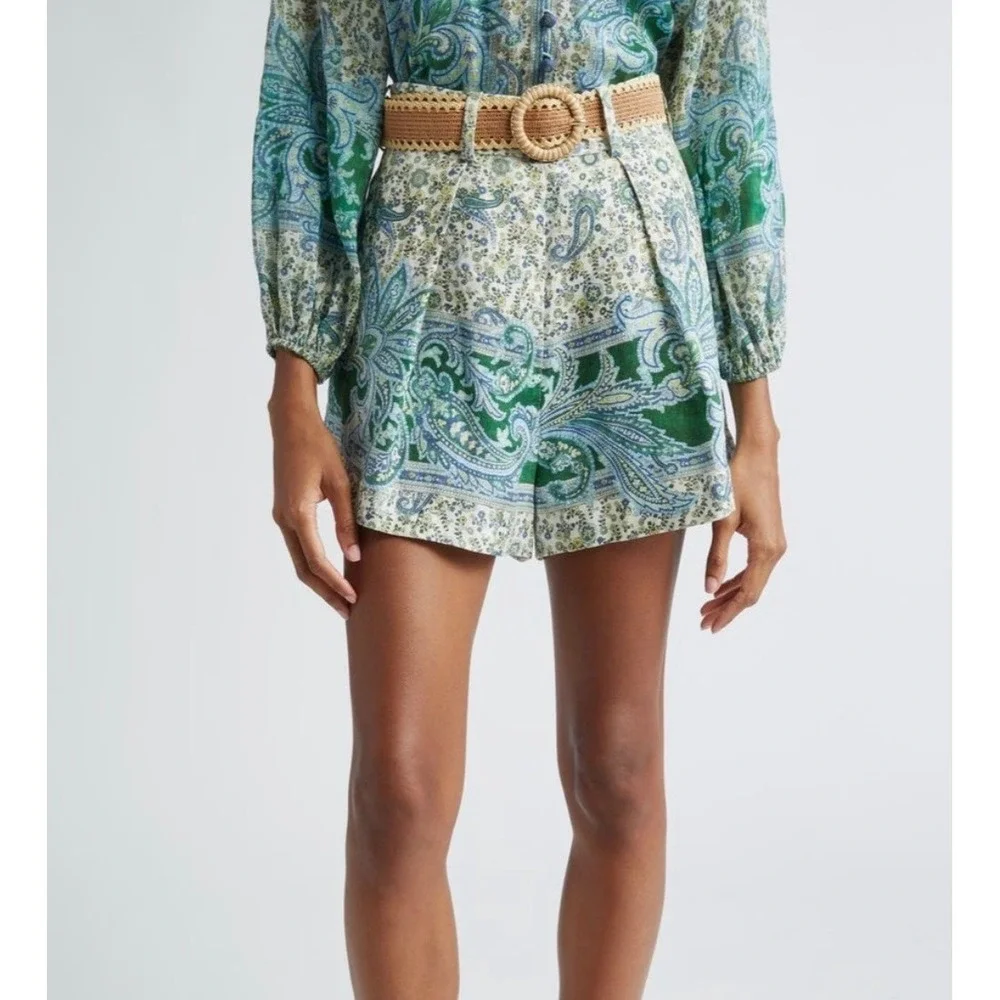 Zimmerman The Ottie Tuck Short in Green Paisley